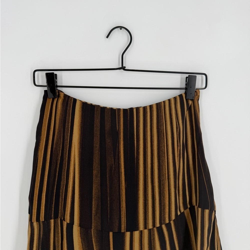 Cos Trompe L’oeil Motif Draped Printed Midi Skirt In Brown
